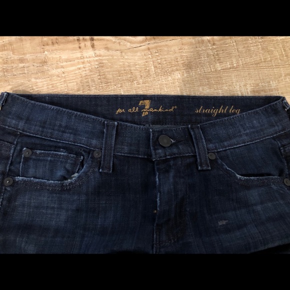 7 For All Man Kind Straight Leg Denim Jeans - Picture 6 of 7